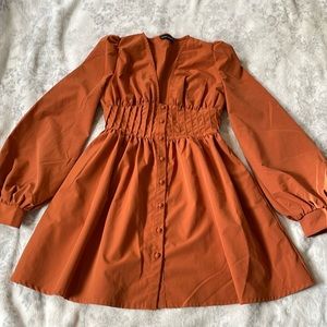 PrettyLittleThing Terracotta Corset Dress